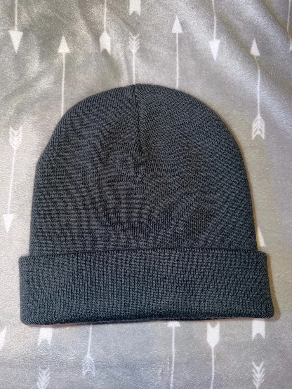 FURTALK Charcoal Gray Rib Knit Cuffed Beanie